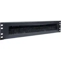 Intellinet 19" Kabeldurchführung, 2 HE, mit Bürstenleiste, schwarz, Stahl, Schwarz, 1 Stück(e), 1,5 kg