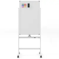 Coast Doppelseitiges mobiles Whiteboard, 60 x 100 cm, höhenverstellbares magnetisches Whiteboard mit Rollen