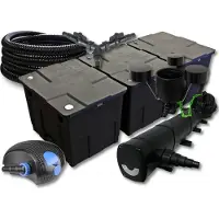 SunSun Filter Set 90000l Teich 72W Klärer,100W ECO Pumpe 25m Schlauch Skimmer