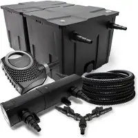SunSun Filter Set 60000l Teich 18W Teichklärer NEO10000 80W Pumpe 25m Schlauch