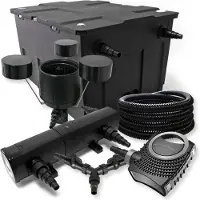 SunSun TeichFilter Set 60000l 24W Klärer NEO10000 80W Pumpe 25m Schlauch Skimmer
