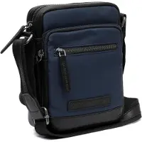 The Chesterfield Brand C48.1801 Leather Shoulder Bag Nylon Wax Pull Up Karlstad Navy