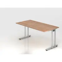 Hjh OFFICE PRO NANO 16 S - 160 x 80 Nussbaum/Silber
