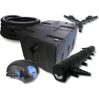 SunSun TeichFilter Set 60000l mit 72W Teichklärer,100W ECO Pumpe 25m Schlauch