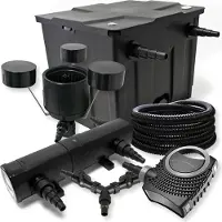 SunSun Filter Set 12000l Teich 24W Teichklärer NEO8000 Pumpe 25m Schlauch Skimmer CSP25