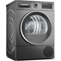 Bosch Serie 6 WQG2450R10, Freistehend, Frontlader, Wärmepumpe, Schwarz, Drehregler, Rechts