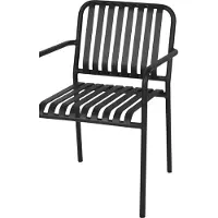 Ebuy24 Stella Gartenstuhl stapelbar, schwarz.