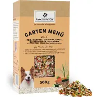 PAWS & PATCH Garten Menü Nr. 1 für Hunde - Reis, Karotte, Zucchini, Apfel, Blütenpollen, Petersilie 500 g Flocken