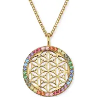 Engelsrufer Damen-Kette Lebensblume 925er Silber rhodiniert 49 Zirkonia Engelsrufer Gold