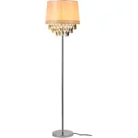 Lux.pro Stehleuchte 1 x E27 Stehlampe 165 cm Silber Weiß Kristallbehang Lampe Wohnzimmerlampe Leuchte Standleuchte