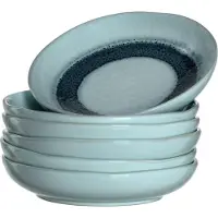 Leonardo Suppenteller "Matera", blau, H:4cm Ø:21cm, Keramik, Speiseteller, Suppenteller, Teller Set, Ø 21 cm