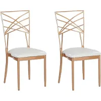 Beliani Esszimmerstuhl 2er Set Roségold Metall Elegant Modern Trendy