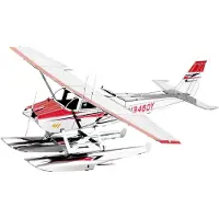 Metal Earth Fascinations MMS111 - Metal Earth 502440 - Cessna 182 Floatplane, lasergeschnittener 3D-Konstruktionsbausatz, 2 Metallplatinen, ab 14 Jahren