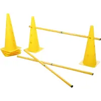 Kerbl 2-in-1 Agility Pylonen-Hürden Set Gelb 81994