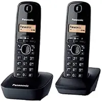 Panasonic KX-TG1612FXH, DECT-Telefon, 50 Eintragungen, Anrufer-Identifikation, Schwarz