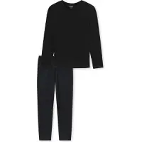 Schiesser Schlafanzug "Uncover Nightwear" 2 tlg. Single Jersey-Qualität, Langarm, V-Ausschnitt, weich