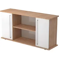 Hjh OFFICE PRO KAPA SB | Sideboard | mit Türen - Nussbaum/Weiß Sideboard Relinggriff Kunststoff