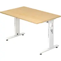 Hjh OFFICE PRO MEGA 12 W - 120 x 80 höhenverstellbar Ahorn/Weiß