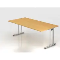 Hjh OFFICE PRO NANO 2E S - 200 x 100 Buche/Silber