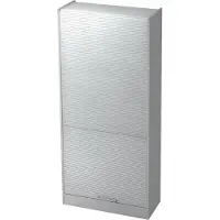 Hjh OFFICE PRO SIGNA R90 RE - Grau/Silber Rollladenschrank 5 OH Relinggriff Kunststoff