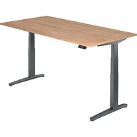 Hjh OFFICE PRO XBHM 2E GG - 200 x 100 Nussbaum elektrisch höhenverstellbar