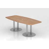 Hjh OFFICE PRO KARAT S 22 S - Karat Nussbaum mit Säulenfuß/Silber 220 x 103