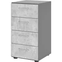 Hjh OFFICE PRO BETA 9 | Schrank mit 4 Schüben | 2 OH - Graphit/Beton