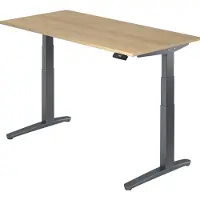 Hjh OFFICE PRO XBHM 16 GG - 160 x 80 Eiche elektrisch höhenverstellbar