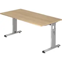 Hjh OFFICE PRO MEGA 16 S - 160 x 80 Eiche/Silber höhenverstellbar