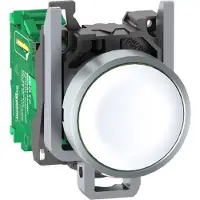 Schneider Electric ZB4RTA1 Funkdrucktaster, Harmony XB4R, Metall, Ø22mm, batterielos, kabellos, weiss