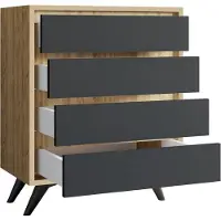 Skye Decor , Suvera - Oak, Anthracite, Kommoden, Eiche, 70 x 86 x 40 cm