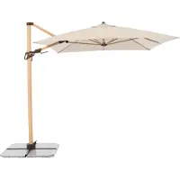 Doppler , Sonnenschirm / Ampelschirm "Alu Wood AX Ultra Pendelschirm 300 x 220", inkl. Standkreuz, natur, 300 x 220 cm