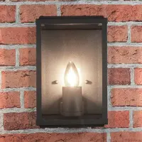 Licht-Erlebnisse Außenwandleuchte Modern "Outdoor Wall & Porch" Schwarz Metall Glas Wandlampe Balkon Terrasse Garten