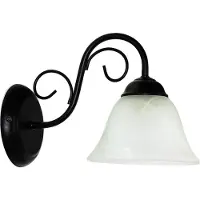 Licht-Erlebnisse Landhaus Wandlampe "Athen" Schwarz E14 Rustikale Wandleuchte Terrasse