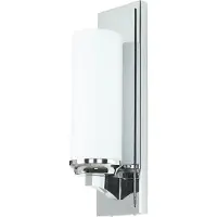 Licht-Erlebnisse Badezimmerlampe LED satiniertes Glas blendarm IP44 in Weiß Chrom 40cm hoch Wandleuchte Bad