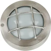 Licht-Erlebnisse Außenwandlampe Messing massiv IP64 G9 Ø 14 cm Glas Maritim Wandlampe außen Terrasse Garten