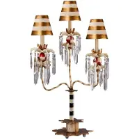Flambeau Birdland Tischleuchte E27 81cm Schwarz-weiss Kristalle