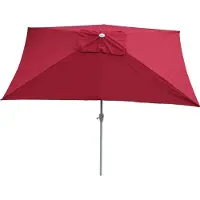 Mendler Sonnenschirm Castellammare, Gartenschirm, 2x3m rechteckig neigbar, Polyester/Alu 4,5kg UV-Schutz 50+ bordeaux