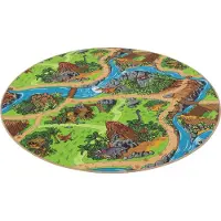 Pergamon Kinder Spiel Strassen Teppich Dino Welt Rund