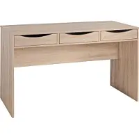 FineBuy Schreibtisch MASSA 120 cm Büro-Tisch in Sonoma Eiche Moderner Computer-Tisch mit 3 Schubladen und Stauraum Platzsparender Jugend-Schreibtisch