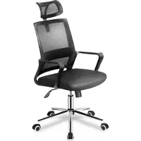 Adler Manager 2.1 Ergonomischer Bürostuhl Lendenwirbelstütze und Verstellbarer Kopfstütze Mesh HD bis zu 130 kg Schwarz