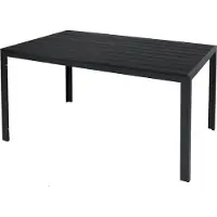 Inda Gartentisch Aluminium WPC anthrazit / schwarz 160x90cm