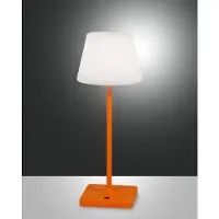 FABAS LUCE LED Außen-Akku Tischleuchte Adam Ø150mm 2,5W Warmweiß IP44 Orange dimmbar Akku