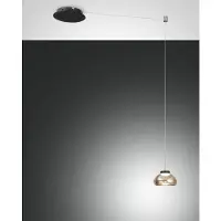 FABAS LUCE Arabella - Bernsteinfarbene dezentrale Pendelleuchte - - 8 W dimmbare LED - Dezentrale Montage