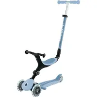 Globber GO-UP ACTIVE LIGHTS ECO – 3 in 1 Dreirad, Laufrad und Scooter, 120/80 mm, 3-rädrig, höhenverstellbar, blaubeere