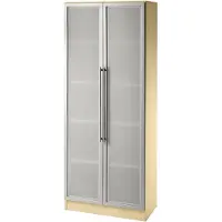 Hammerbacher Glastürenschrank 5OH, SO-Bl. RE Ahorn/Silber