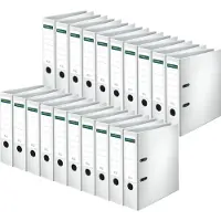Schäfer Shop Ordner, DIN A4, Rückenbreite 80 mm, 20 Stück, Polypropylen und Recyclingpapier, weiß