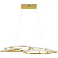 Nova Luce NUDOS LED Pendelleuchte Gold 80W Warmweiss 90x25,5x150cm dimmbar 9289085