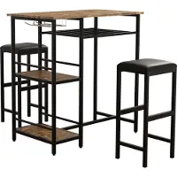 VCM Bartisch "3 tlg. Set Bartisch Bistrotisch Barhocker Kolari", braun (eiche vintage), B:90cm T:50cm, Tische, Bartisch