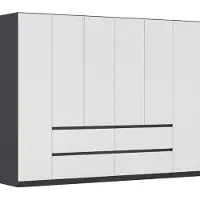 Rauch AA029_4324 Kleiderschrank, 6-trg. Mainz in Grau-Metallic/Weiss